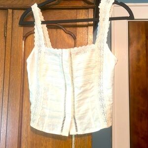 Free People Button Cami White Size S/P Small